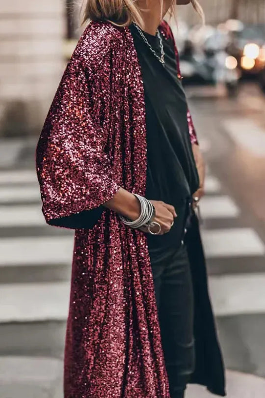 EB | Glamour Kimono aus Pailletten mit Schlüsselloch