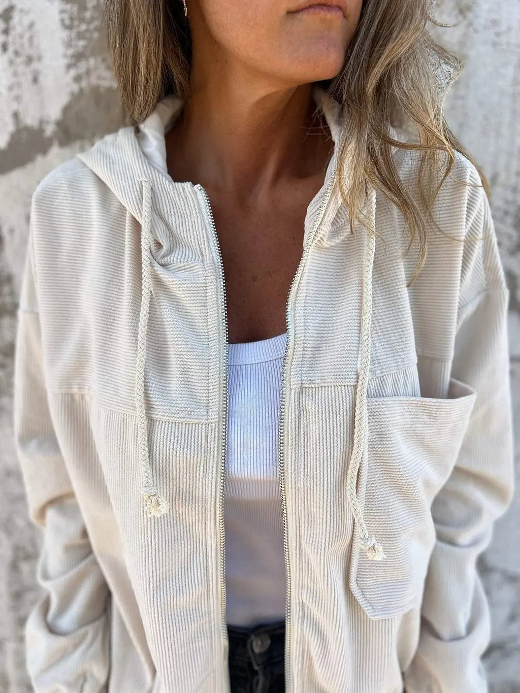 EB | Corduroy-Jacke mit Kapuze