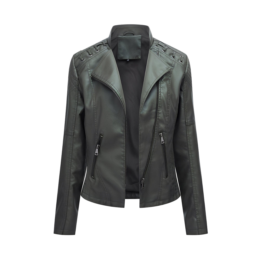 EB | Stilvolle, slim kurze Lederjacke für Damen