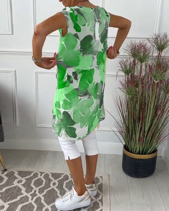 EB | Lässiges Longtop mit Farbenfrohem Blumenprint