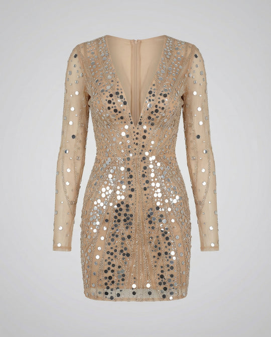 Golden Paillettenkleid Damen | EB