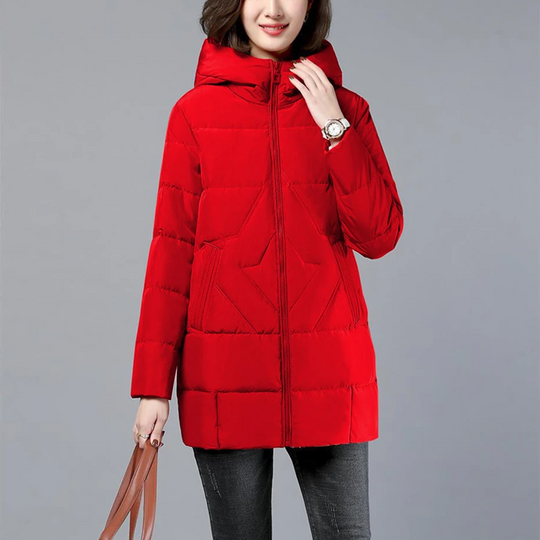 EB | Elegante unifarbene gerippte gesteppte Jacke mit Reißverschluss ideal für Herbst/Winter