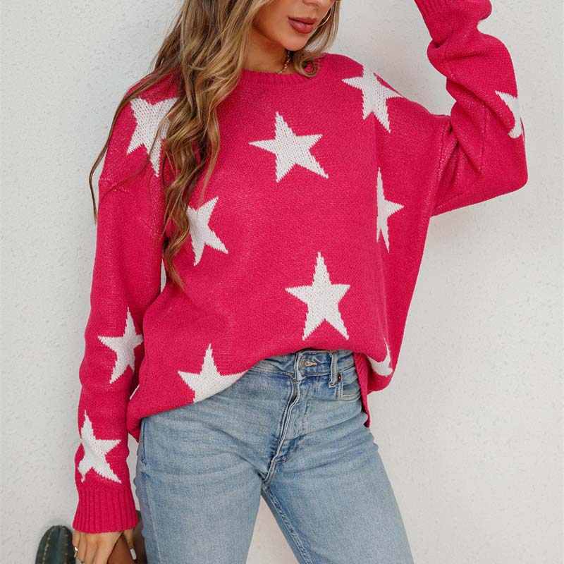 EB | Sternstrickpullover Mit Verspieltem Muster