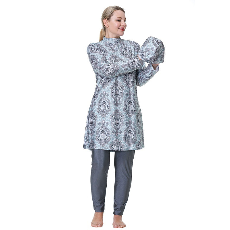 EB | 3Xl 8Xl Gedruckte Halal Arabische Frauen Badebekleidung Badeanzug Burkinis