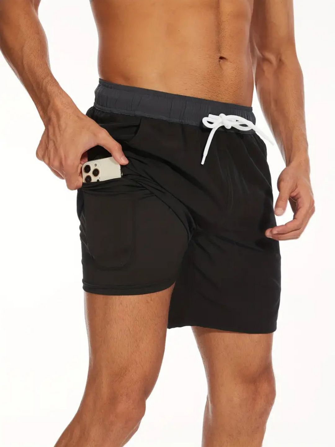 EB | Schnell Trocknende Herren Badehose Doppelschicht Design
