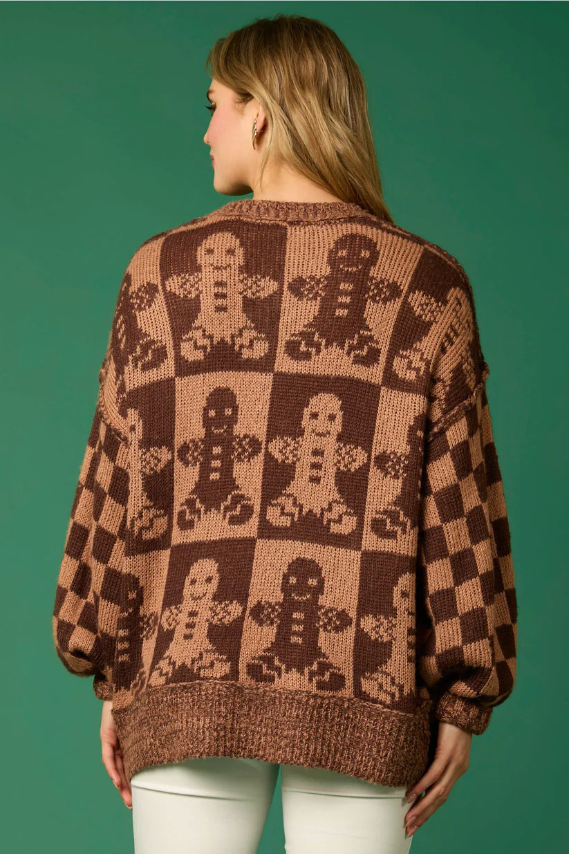 EB | Zuckerstangen-Weihnachtsnadeln & Lebkuchenmann Strickpullover