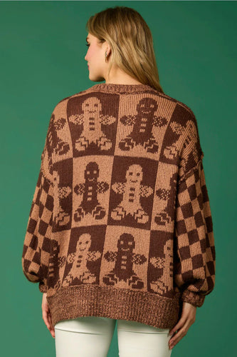 EB | Zuckerstangen-Weihnachtsnadeln & Lebkuchenmann Strickpullover