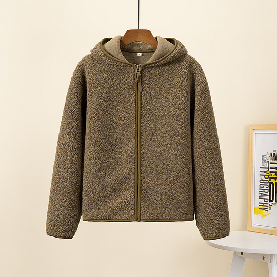 EB | Kapuzenjacke mit Reißverschluss und Weichem Sherpa Stoff, Fleece Weste
