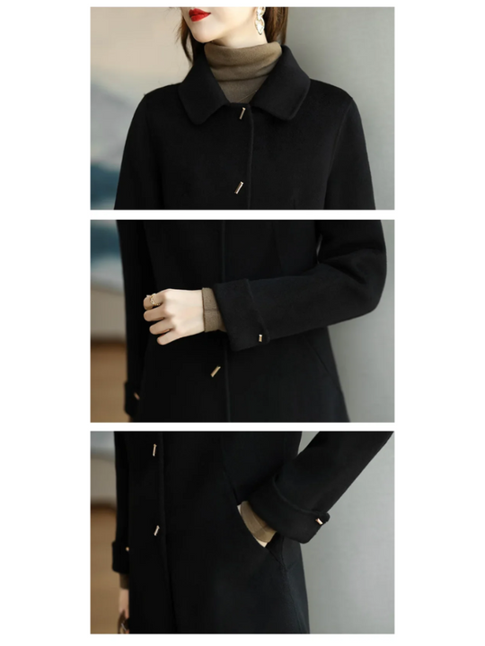 EB | Damen Klassischer Petite Trenchcoat Mit Spitzem Kragen