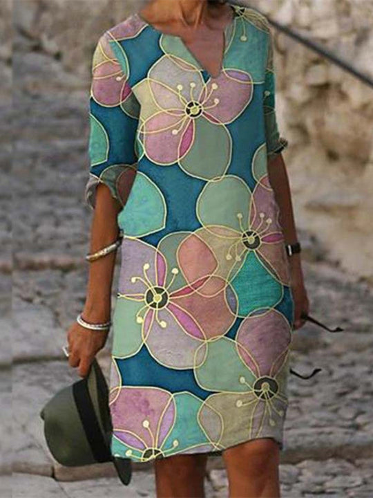 EB | Bezauberndes Kleid Mit Blumenmuster Für Frauen
