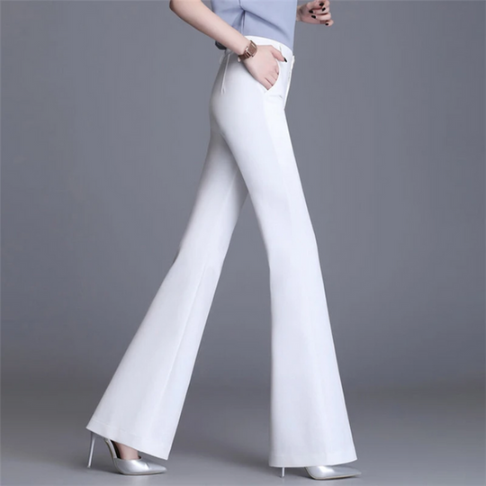 EB | Elegante Enganliegende Hohe Taille Flared Hosen