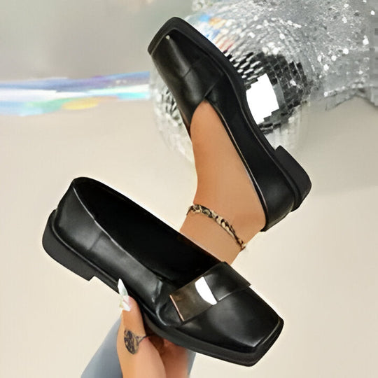 Marianne | Elegante Damen Slipper mit quadratischer Zehe und großer Schnalle EB