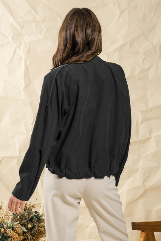 EB | kariert Revers Mehrknopf-Zwei-Taschen-Midi-Jacke