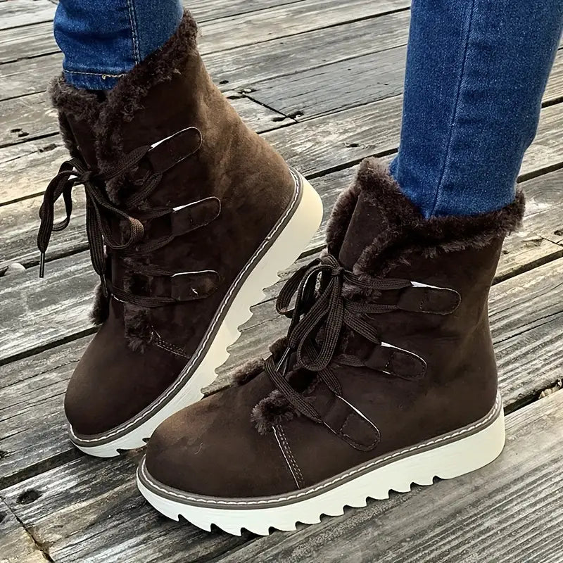 Rutschfeste Sohle mit Fell gefütterte Stiefel EB