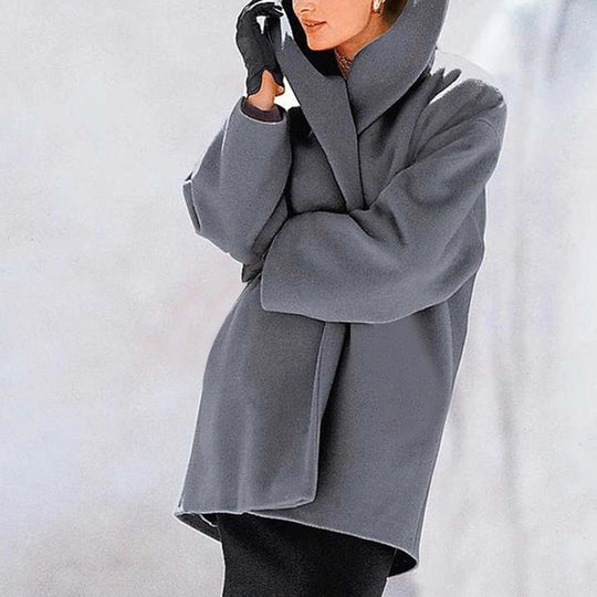 EB | Oversized Wollmantel Offene Front Eleganter Komfort