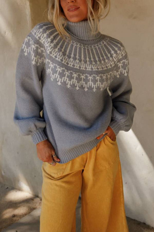 EB | Weihnachts Verdickte Rollkragen Langarm Gestrickter Pullover