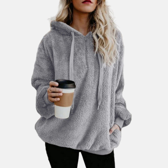 EB | Hoodie Weicher Fleece Übergrößenpassform Langärmliger Lässiger Komfort