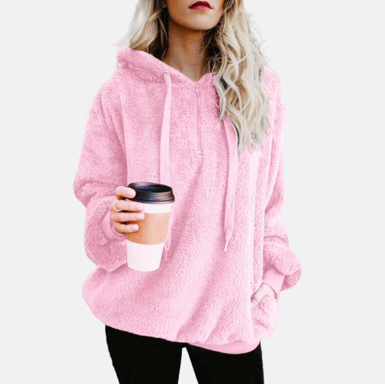 EB | Hoodie Weicher Fleece Übergrößenpassform Langärmliger Lässiger Komfort