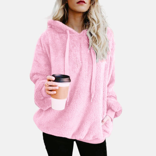 EB | Hoodie Weicher Fleece Übergrößenpassform Langärmliger Lässiger Komfort