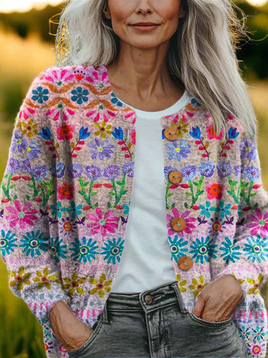 EB | Stylische Patchwork-Strickjacke für Damen