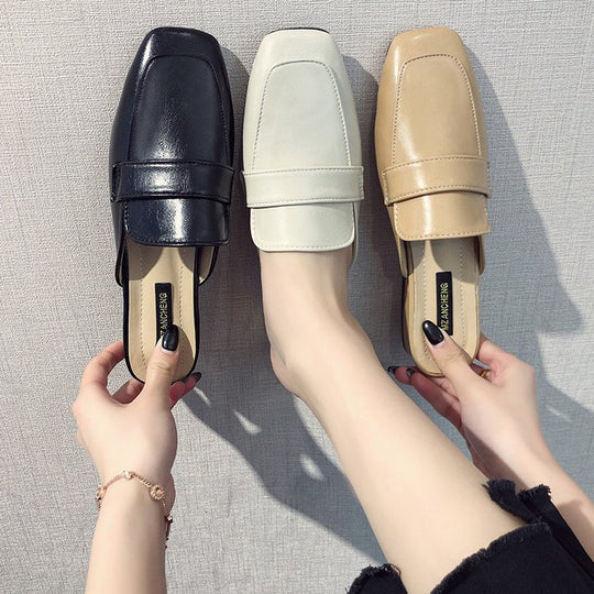 Damen elegante Mules mit schicker Schlaufenverzierung EB