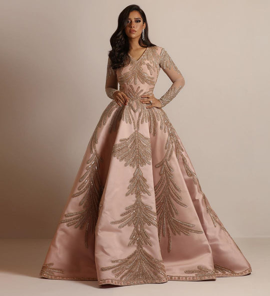 Damen Glamouröses Abendkleid mit schimmernden Pailletten und tiefem V-Ausschnitt EB