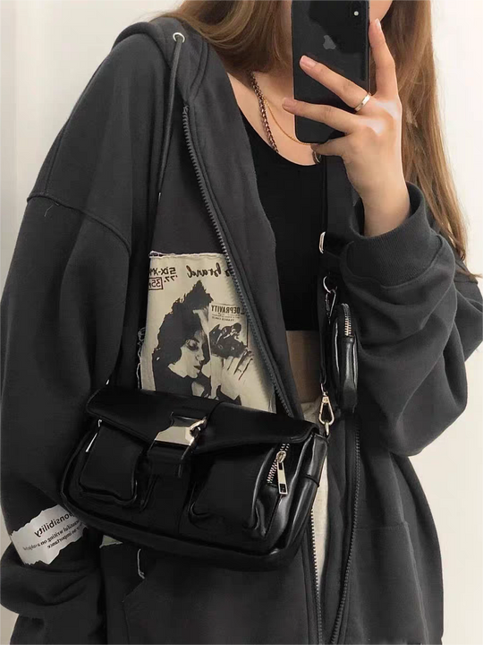EB | Hoodie mit Gepatchten Bildern Und Reißverschluss