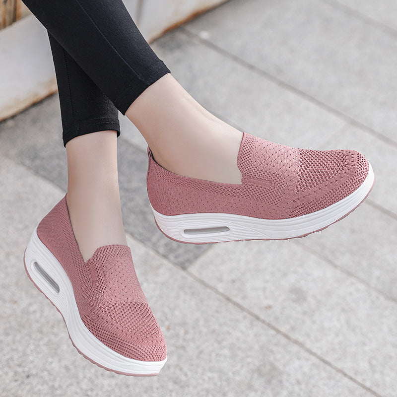 Damen Komfortable Slip-On Sneakers mit atmungsaktivem Obermaterial und dämpfender Sohle EB