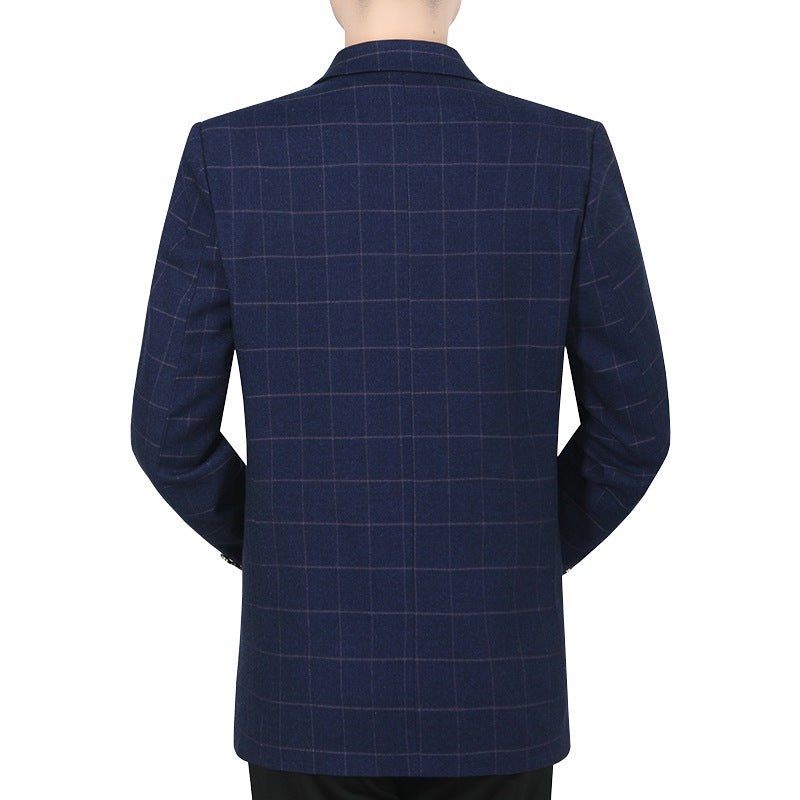 Herren Sakko kariert aus Wollmischgewebe mit schmaler Silhouette EB