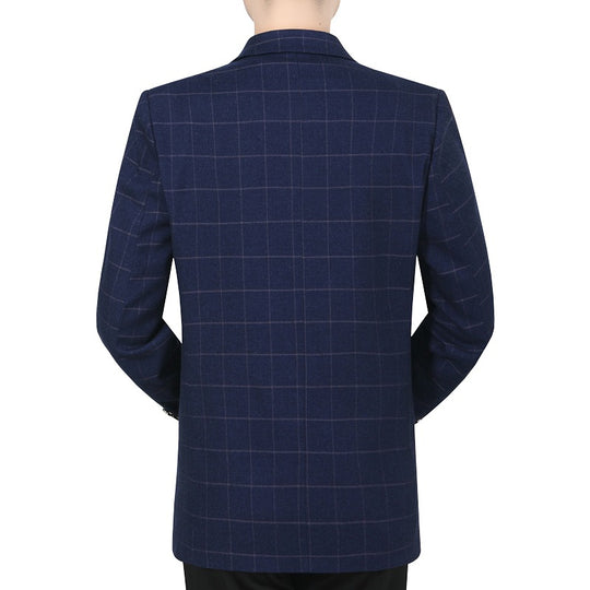 Herren Sakko kariert aus Wollmischgewebe mit schmaler Silhouette EB