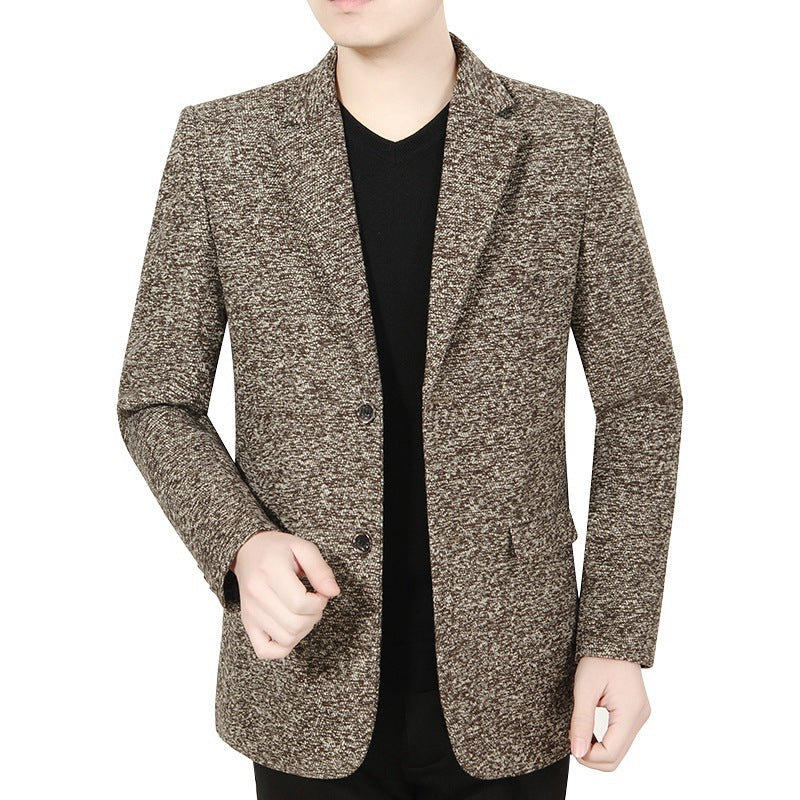 Herren Strukturiertes Casual-Sakko mit dezentem Melange-Effekt und Zweiknopf-Silhouette EB