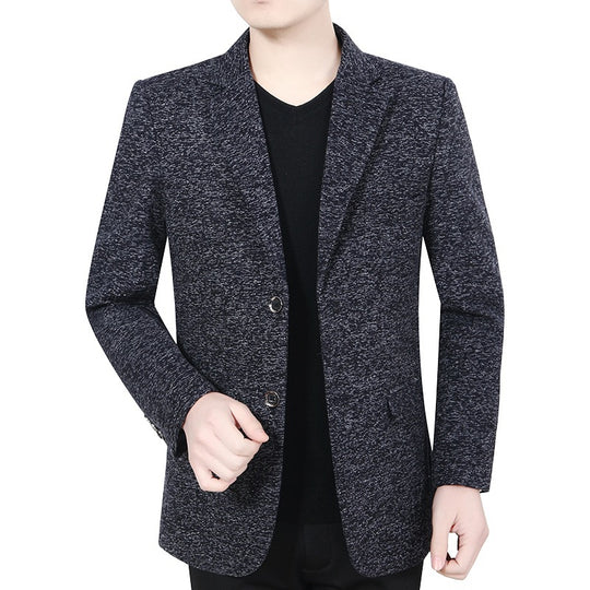 Herren Strukturiertes Casual-Sakko mit dezentem Melange-Effekt und Zweiknopf-Silhouette EB