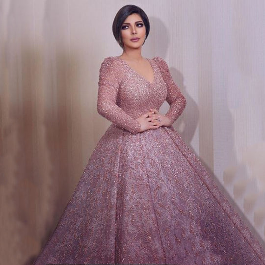 Damen Glamouröses Abendkleid mit funkelnden Applikationen und schwingendem Rock EB