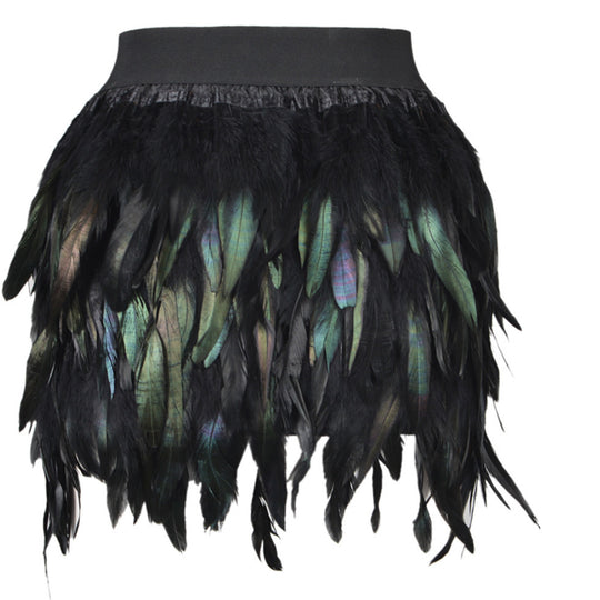 Damen Federrock mit auffälligem Design und elastischem Bund EB