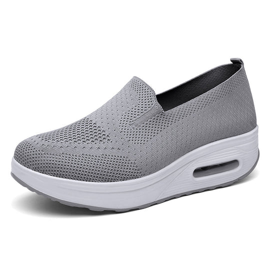 Damen Komfortable Slip-On Sneakers mit atmungsaktivem Obermaterial und dämpfender Sohle EB