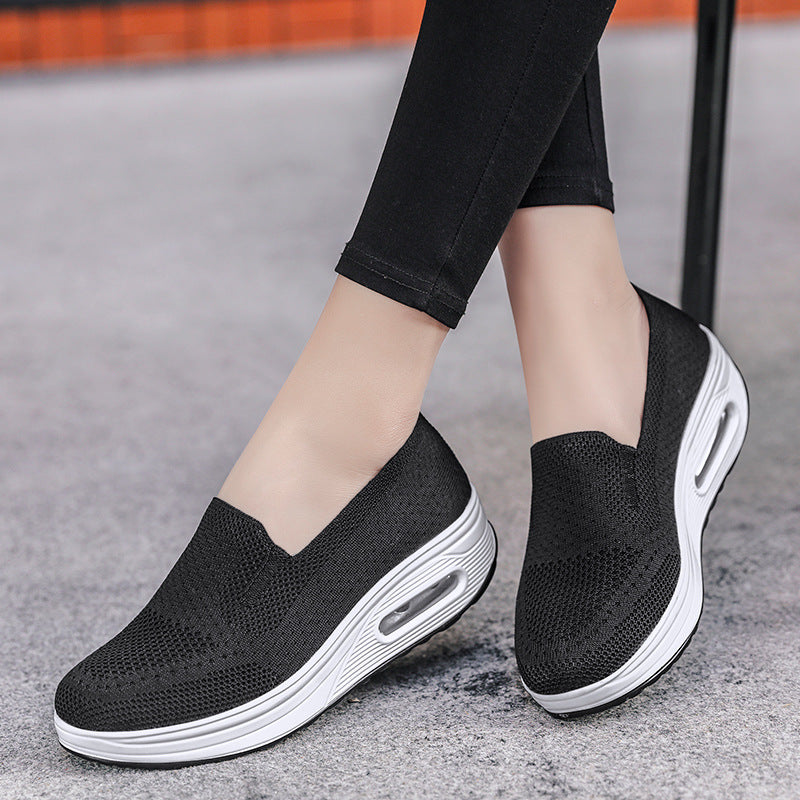 Damen Komfortable Slip-On Sneakers mit atmungsaktivem Obermaterial und dämpfender Sohle EB