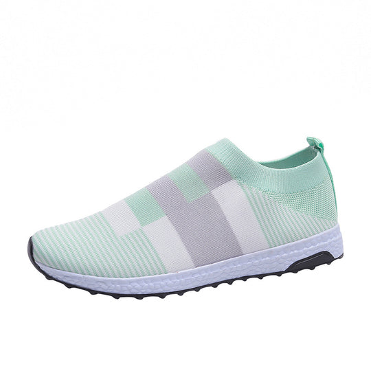 Damen Sportliche Slip-On Sneakers mit atmungsaktivem Obermaterial und rutschfester Sohle EB