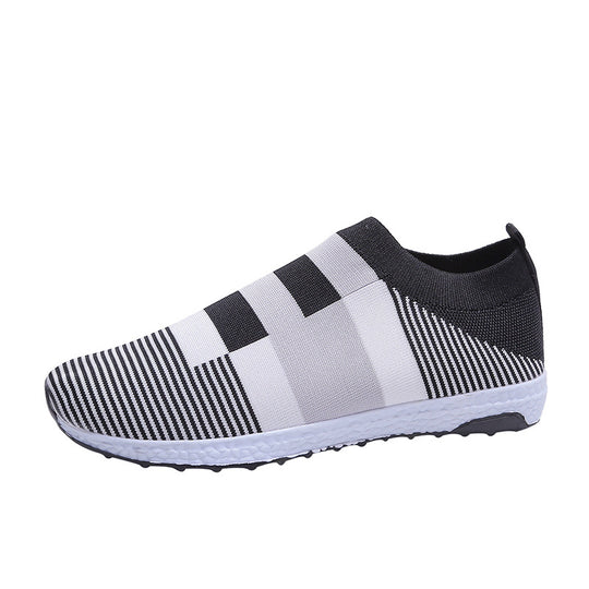 Damen Sportliche Slip-On Sneakers mit atmungsaktivem Obermaterial und rutschfester Sohle EB