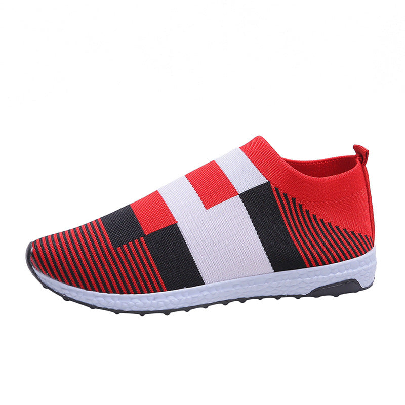 Damen Sportliche Slip-On Sneakers mit atmungsaktivem Obermaterial und rutschfester Sohle EB