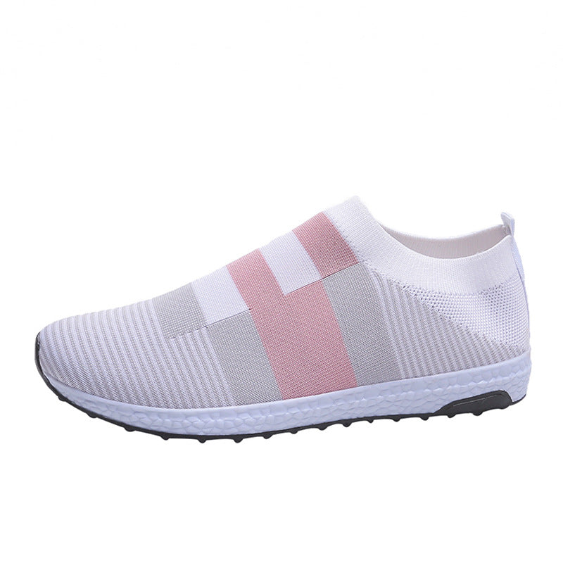 Damen Sportliche Slip-On Sneakers mit atmungsaktivem Obermaterial und rutschfester Sohle EB
