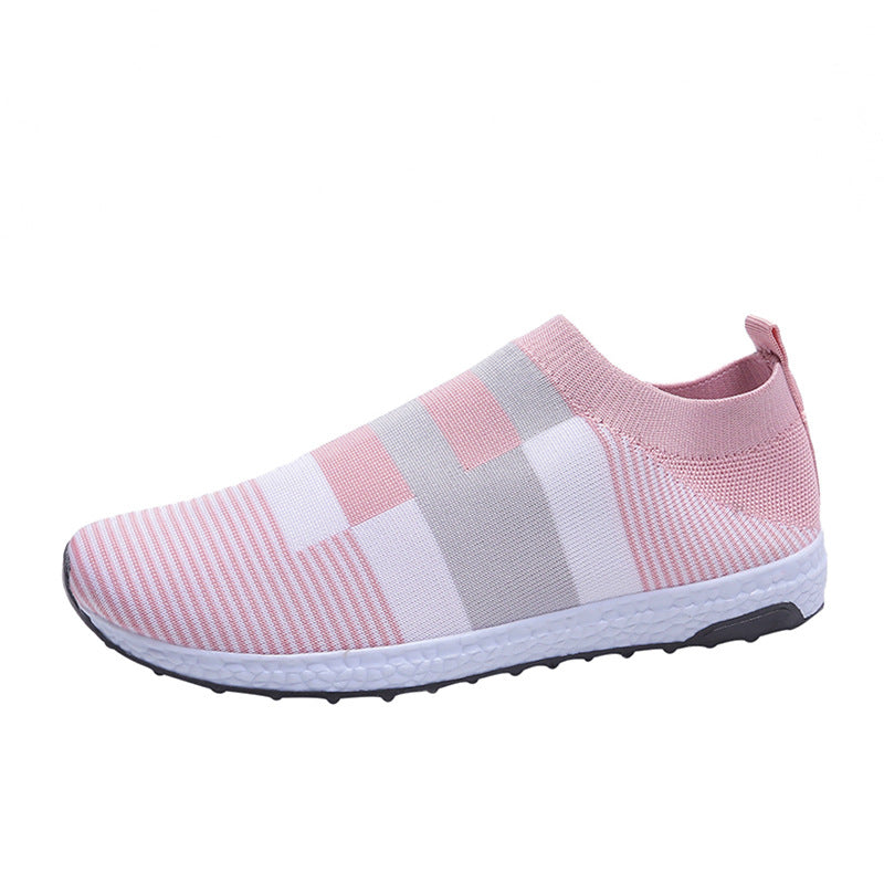 Damen Sportliche Slip-On Sneakers mit atmungsaktivem Obermaterial und rutschfester Sohle EB