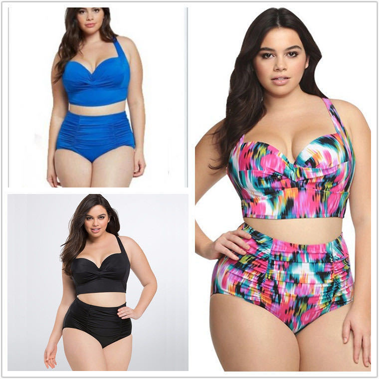 Damen Hochtailliertes Bikini-Set mit eleganter Raffung EB