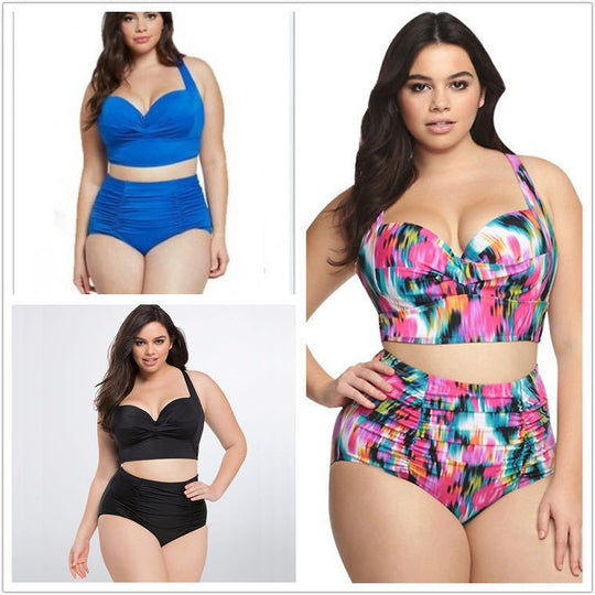 Damen Hochtailliertes Bikini-Set mit eleganter Raffung EB