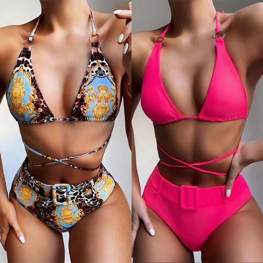 Damen Triangel-Bikini mit raffiniertem Wickelband und elegantem Design EB