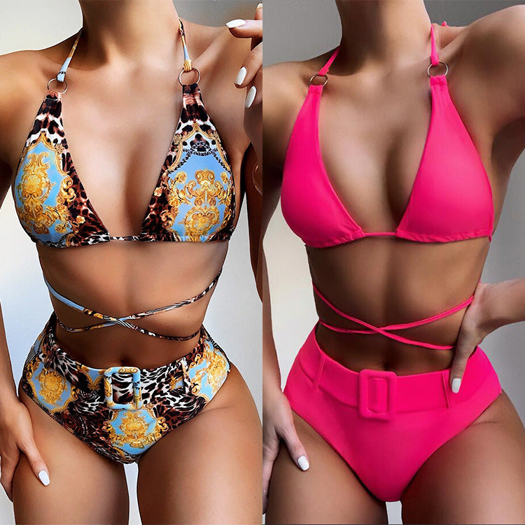 Damen Triangel-Bikini mit verstellbaren Trägern und hochsitztendem Bund EB