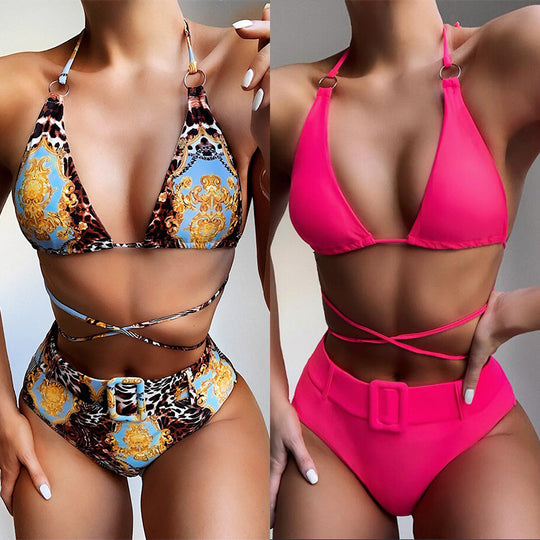 Damen Triangel-Bikini mit verstellbaren Trägern und hochsitztendem Bund EB