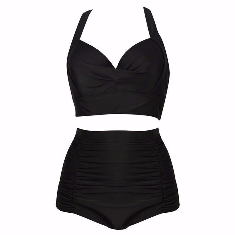 Damen Hochtailliertes Bikini-Set mit eleganter Raffung EB