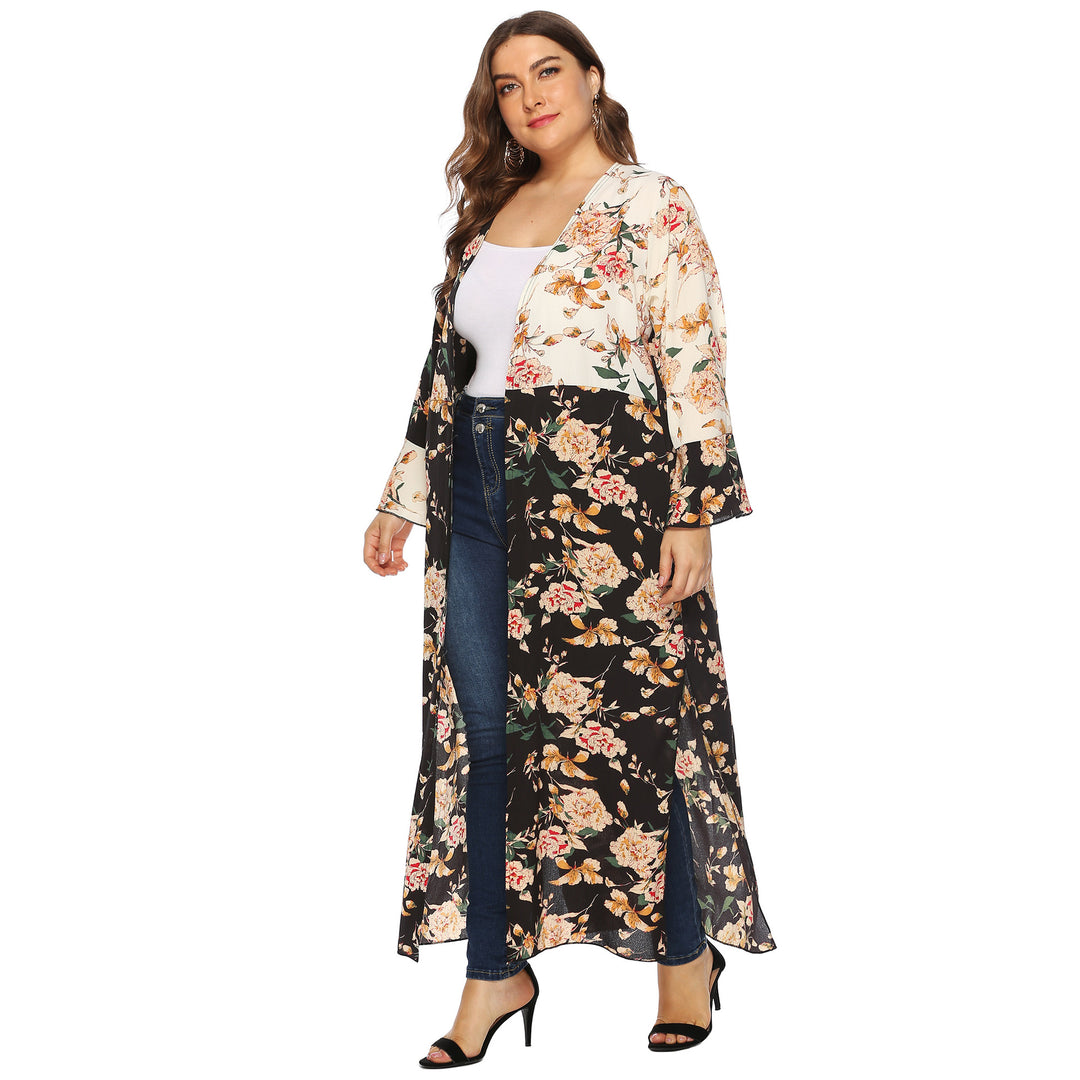 Damen floraler Kimono-Überwurf EB