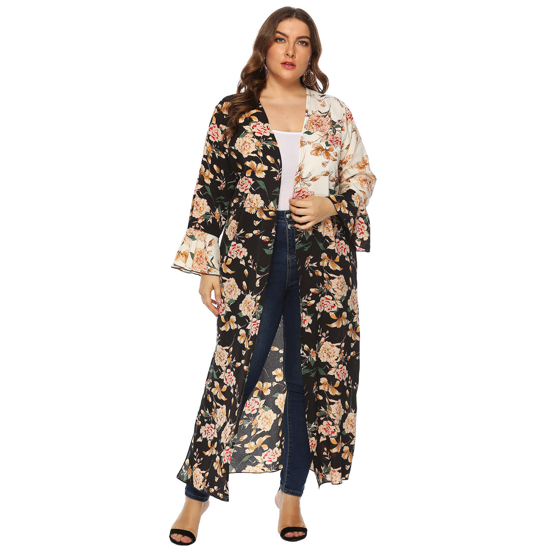 Damen floraler Kimono-Überwurf EB