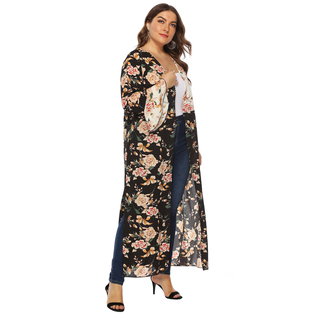 Damen floraler Kimono-Überwurf EB